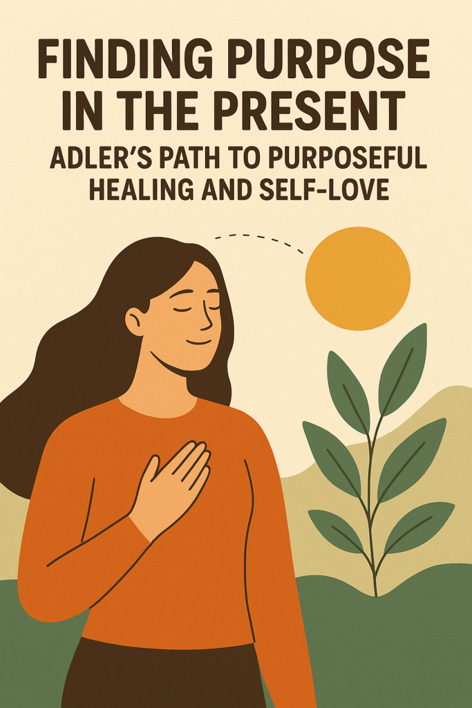 Finding Purpose in the Present: Adler’s Path to Purposeful Healing and Self-Love - mindliftnow.com - AI generated image using chatgpt
