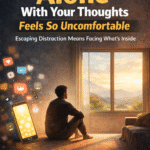 Being alone with your thoughts - Poster 1 - mindliftnow.com - AI generated image using chatgpt